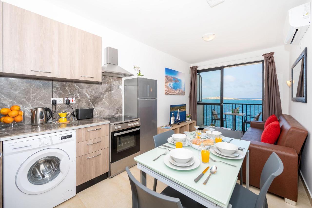 Islet Promenade Seafront 1 Bedroom Apartment With Sea View Balcony By Getawaysmalta St. Paul's Bay Exterior foto